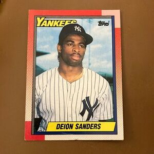 Deion Sanders Yankees baseball card